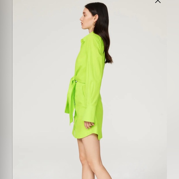 Neon green button up dress - Picture 2 of 4